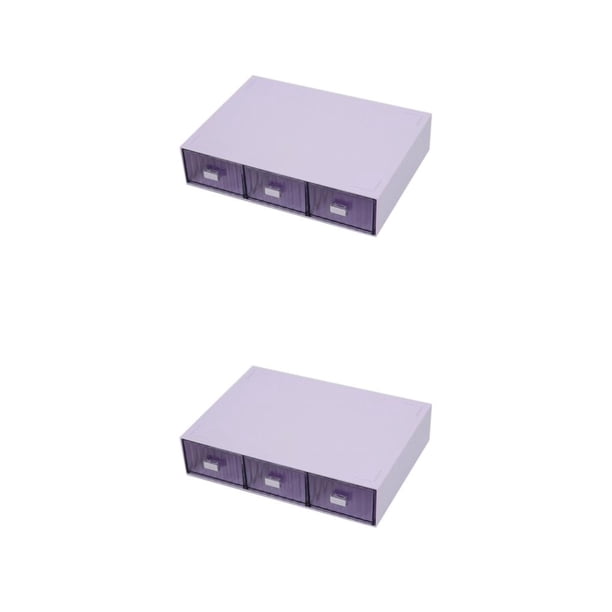 Advancent Exquisita caja de almacenamiento para manualidades para tirar sin esfuerzo y clasificar fácilmente, suficiente almacenamiento Púrpura 3 cajones 2Conjunto
