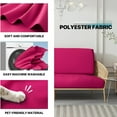 thumbnail image 3 of 39"x75"x6" Futon Cover, Sofa Bed Slipcover, Couch Cover Without Armrests, Stretch Folding Futon Cover for Bedroom, Living Room, Hotel, Office, Twin Size, Hot Pink, 3 of 5