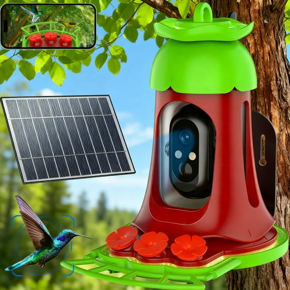 PALONE Hummingbird Feeder with Camera,Anti Ant Moat for Hummingbird
