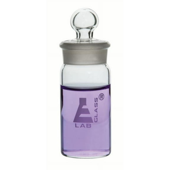 Weighing Bottle, Tall Form, 60ml capacity, Borosilicate Glass with Interchangeable Ground Stopper - Eisco Labs