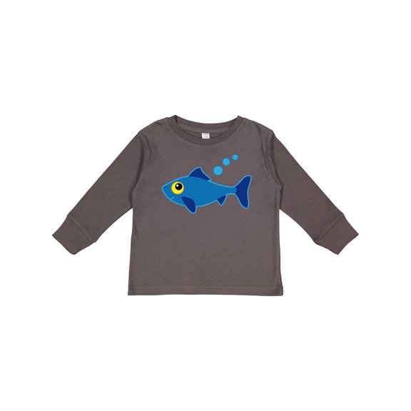 Inktastic Fishing Blue Fish Boys or Girls Long Sleeve Toddler T-Shirt