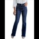 thumbnail image 2 of Pantalones Vaqueros Rectos para Mujer, Cintura Alta, Elásticos, Deshilachados, con Dobladillo Sin Rematar, Holgados, Informales. Azul Profundo S, 2 of 9