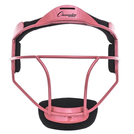 Champion Sports Steel Softball Face Mask - Classic Fielders Masks for Youth - Durable Head Guards - Premium Sports Accessories for Indoors and Outdoors - Pink