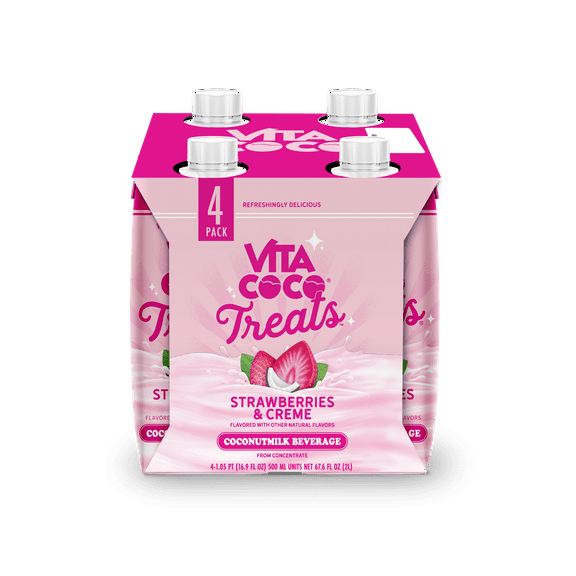 Vita Coco Treats Strawberries & Crème Coconut Milk Drink - 500ml 4pk