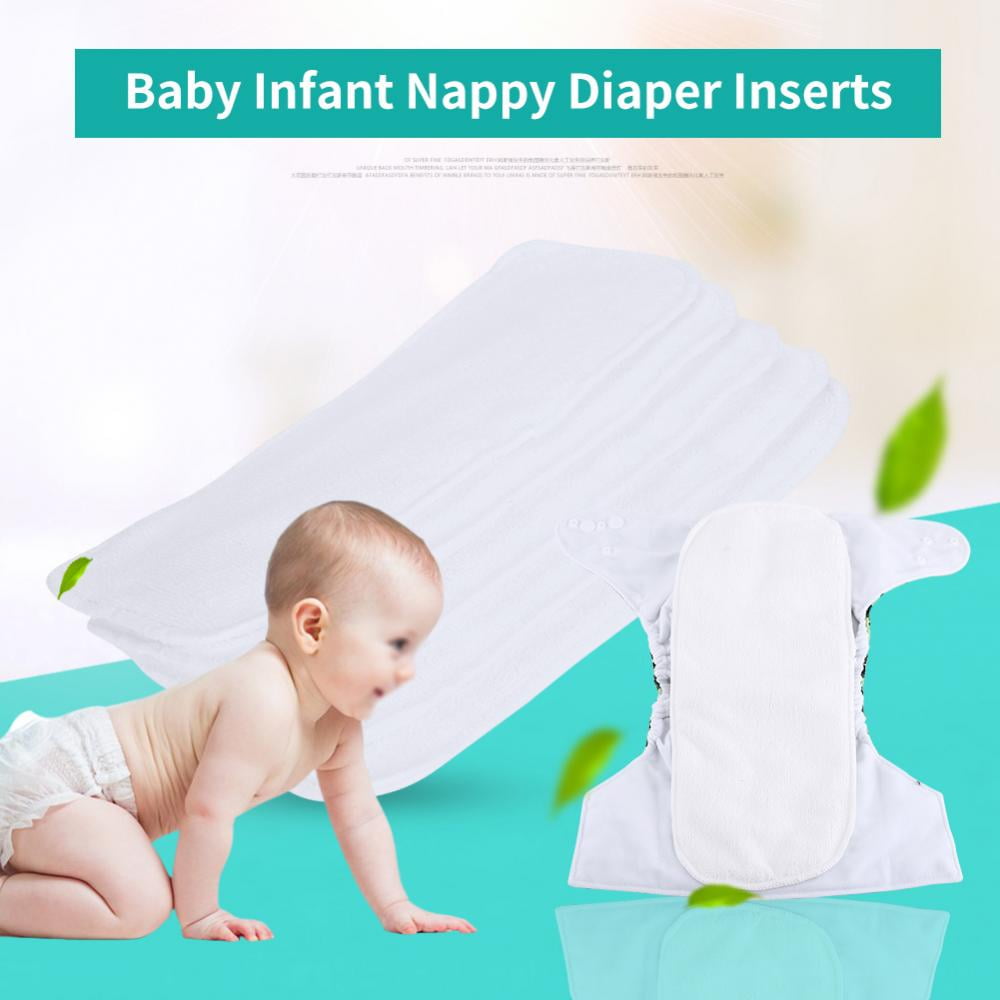 Baby Diaper Pad 5pcs Soft Breathable Baby Infant Toddler High Water Absorbing Washable Bamboo Nappy Liners Insert
