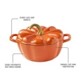 thumbnail image 5 of The Pioneer Woman 3.5-Quart Pumpkin Enameled Cast Iron Dutch Oven, Orange, 5 of 19