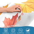 thumbnail image 3 of Yayeee Kitchen Curtains Light Filtering 27"x36" Rod Pocket Short Cafe Window Panel, White Autumn Leaves, 3 of 7