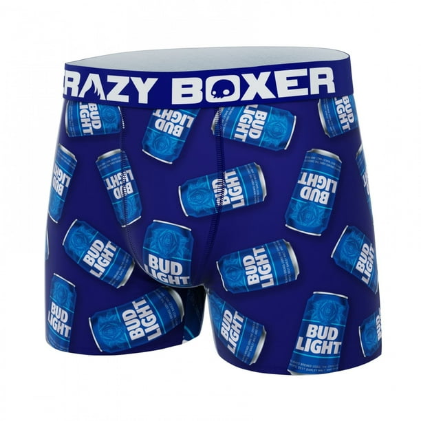 Crazy Boxers Bud Light Cans All Over Print Men's Boxer Briefs-Small (28-30)
