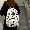 thumbnail image 2 of Preppy Style Femmes Toile Impression Sac à Dos Casual Dames Grand Sac à Dos (Vache), 2 of 6