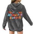 thumbnail image 2 of Puntoco mujeres Otoño Invierno letra colorida bloque de Color estampado cuello en V cultivo entrenamiento manga larga Sexy largo con capucha tops pulóver blusa Puntoco Puntoco-2290, 2 of 8