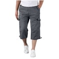 thumbnail image 2 of BADHUB Men's Big and Tall Cargo Capris Stretch Lightweight Shorts Casual Workwear Pant with Multi Pockets Gray 2XL, 2 of 6