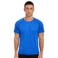 thumbnail image 4 of Hansber 3 Pack Mens Short Sleeve Crew Neck Active T Shirt Breathable Moisture Wicking Running Shirt Dry Fit Tops Dark Grey&Lake Blue&Orange 5XL, 4 of 9