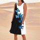 thumbnail image 3 of WILLBEST Vestido De Verano Para Mujer, Vestido De Lino Hasta La Rodilla, Vestido Informal De Playa Sin Mangas, Vestido Informal Estampado De Verano Con Bolsillos 2917, 3 of 3