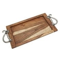 thumbnail image 2 of Godinger 84420 10 x 15 x 1 in. Monkey Handle Wood Tray, 2 of 3