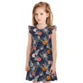 thumbnail image 1 of Balery Hawaiian Style Camisón de princesa para niñas, pijama de algodón con mangas abullonadas, suave y bonito.-X-Large, 1 of 6