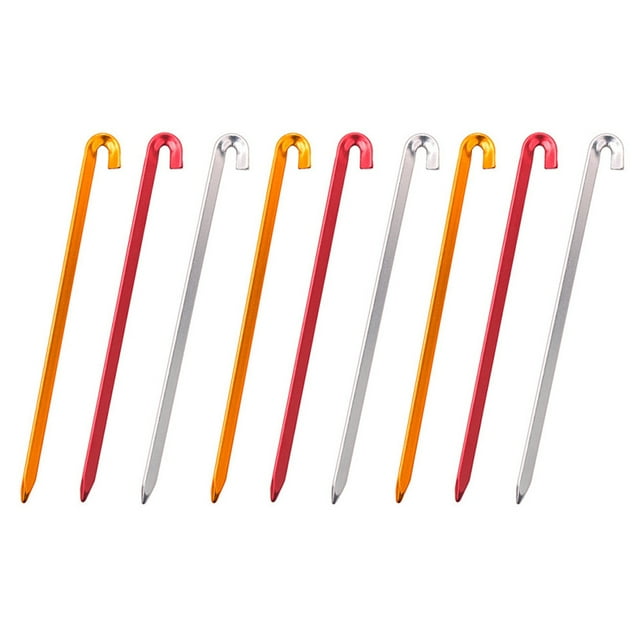 Miangastore High Strength Camping Pegs Aluminium Alloy 9Pcs 7.1X0.2X0.2In
