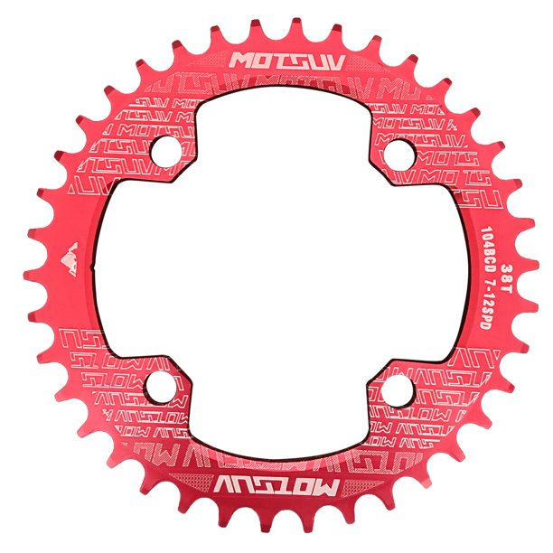 Pastilla de freno Plato de bicicleta 32T / 34T / 36T / 38T 104mm BCD Anillo de manivela de bicicleta de 4 pernos Compatible con 7/8/9/10/11 Velocidad 1 1