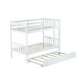 thumbnail image 5 of Bellemave Bunk Bed with Trundle, Twin Over Twin Bunk Bed Frame Can Convertible 2 Platform Bed, Wood Bunk Bed Built-in Ladder for Teens & Adults（White), 5 of 7