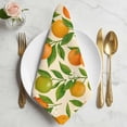 thumbnail image 2 of Green Orange Cloth Napkins, Summer Botanical Leaves Watercolor Washable and Reusable Dinner Napkins Set of 4, Table Napkin for Kitchen Party Birthday Wedding Hotel Housewarming 20"x20", 2 of 9