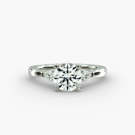 Arid Jewel 1.7 Ct Round Brilliant Cut VVS1/D Lab Created Diamond Engagement Ring - 14K White Gold Over Diamond Wedding Ring - Solitaire Ring with Diamonds - Class Rings for Women - Proposal Rings