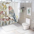 thumbnail image 7 of Orinice Bird Branch Leaves Bathroom Decor Set with Hooks, Luxurious Graphic Print Polyester Fabric Shower Curtain Set, Waterproof Bathroom Decoration, Multi Size Colorful Design 69x72, 7 of 7