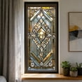 thumbnail image 3 of Stained Glass Window Privacy Film Static Cling - Rainbow Glass Decorative Sun Blocking Window Covering, Non-Adhesive Removable Stickers for Home & Office, 17.7" x 39.4", 3 of 6