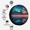 thumbnail image 4 of Fantasy World Colorful Galaxy Polyester Universal Spare Wheel Tire Cover Wheel Covers for Trailer RV SUV Truck Camper, 4 of 5