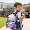 thumbnail image 3 of KUIFORTI Print Axolotl Girls Backpack Kids School Bag Fashion Print Adjustable Straps Side Pockets Suitable for Preschool Kindergarten Back to School Supplies, 3 of 7