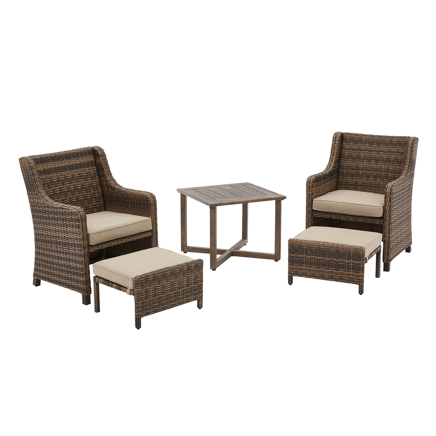 Better Homes & Garden Hawthorne Park 5 Piece Outdoor Chat Set with Beige Cushions - image 2 of 11
