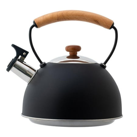 

ELENXS 3L Outdoor Kettles Camping Whistle Kettle Stainless Steel Whistling Kettle with Woodrn Handle Travel Kettle Heat Suitable for Gas Stoves