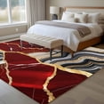 thumbnail image 5 of Red Marble Large Area Rugs for Bedroom Living Room, Soft Non Slip Carpet Bedside Rug, Grey Gold Texture Vintage Farmhouse Art Rectangular Floor Cover Kitchen Accent Rug 5'x7' for Dining Room/Office, 5 of 9