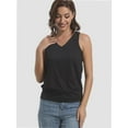 thumbnail image 3 of Women V Neck Tank Tops Summer Sleeveless Casual Tops Loose Fit Banded Bottom Shirts, 3 of 6