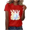 thumbnail image 5 of QUNYINEY Short Sleeve Women's T-Shirts Pullover Crew Neck Casual Easter Tops Loose Summer Tops for Women, 5 of 5