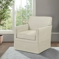 thumbnail image 4 of Xukmct Upholstered Accent Chair with Wood Frame, Modern Armchair for Living Room, Bedroom, Office, Cream White, 4 of 7