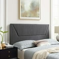 thumbnail image 2 of Tufted Headboard, Full Queen Size, Dark Grey Gray, Velvet, Mid Century Bedroom, Modern Contemporary Boutique HB35258, 2 of 9