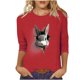 thumbnail image 2 of Xuyuer Ladies' Easter Print Round Neck Three Quarter Sleeve 3/4 Sleeve T-shirt Loose Tops Casual Loose Fit Crewneck T Shirts Tunic Tops, 2 of 5