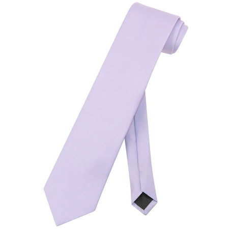 Long Tie - Vesuvio Napoli NeckTie Solid EXTRA LONG LAVENDER PURPLE Color Men's XL Neck Tie