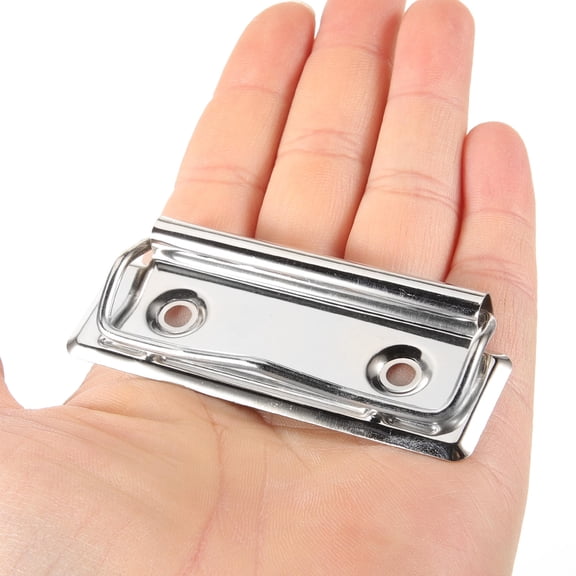 PTOOTP 10Pcs Plated Silver Metal Clipboard Clips for Office and Home File Organization with Rivets