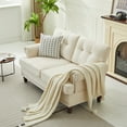 JUSTLET Loveseat Sofa, Modern Chenille Couch with Solid Wood Legs and