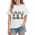 thumbnail image 2 of CYRBOKO Kids Easter T-shirts, Cotton Casual Holiday Short Sleeve Girls Summer Tops White Size 7-8 T, 2 of 8