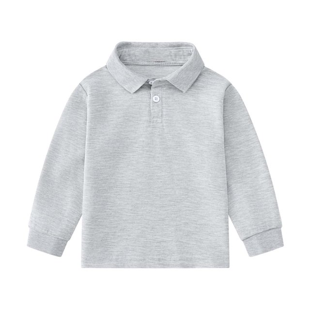 Meichang Long Sleeve Shirts for Toddler Girls Basic Collar Button Up Tops Solid Loose Fit Oversized Blouses Casual Spring Fall Clothes Gray 9 Years