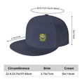 thumbnail image 2 of DouZhe Flat Brim Cap Snapback Hat, Green Frog Toad Animal Prints Adjustable Blue Adult Baseball Cap, 2 of 6