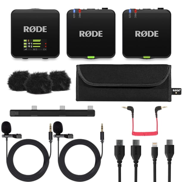 Micrófono inalámbrico RØDE Wireless GO (Gen 3) con 2 micrófonos Lavalier