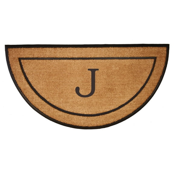 The General Half-Circle Monogram Doormat , 36" x 72", Letter J