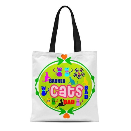 Naughty Kitty - LADDKE Canvas Tote Bag Pussy ???? Cute Naughty Cat Family Fabulous Tote Kitty Reusable Handbag Shoulder Grocery Shopping Bags