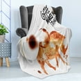 thumbnail image 4 of Coffee Art Soft Flannel Fleece Blanket, Wild Animal from Spilled Hot Beverage Stain Latte Cappuccino, Cozy Plush for Indoor and Outdoor Use, 50" x 70", Burnt Sienna White and Black, by Ambesonne, 4 of 5