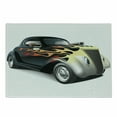 thumbnail image 1 of Vintage Cutting Board, Retro 40s Drag Car with Ombre Print Art, Decorative Tempered Glass Cutting and Serving Board, Small Size, Grey Orange, by Ambesonne, 1 of 1
