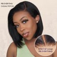 thumbnail image 2 of LUVME Super Natural Hairline Natural Black Silky Blunt Cut Glueless 13x4 Frontal Lace Human Hair Short Bob Wig, 2 of 6