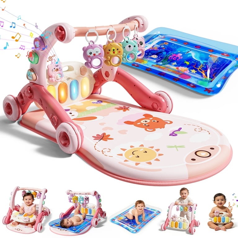WonderStone 6-in-1 Baby Gym Play Mat with Water Mat, Pink photo 1