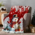 thumbnail image 2 of Christmas Ball Flannel Blanket for Bed,Travel and Camping, Snowman Gifts Xmas Tree Snowflake Red Super Soft Cozy Blanket for All Seasons 30"x40", 2 of 9